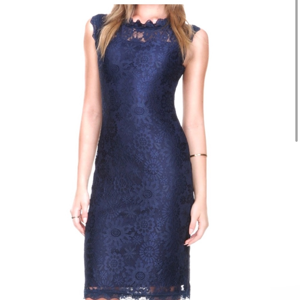 Womens Navy Lace Stanzino Cocktail Dress size small